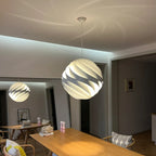 Lampadario a sospensione a globo in alluminio artistico per isola cucina