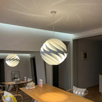 Lampadario a sospensione a globo in alluminio artistico per isola cucina