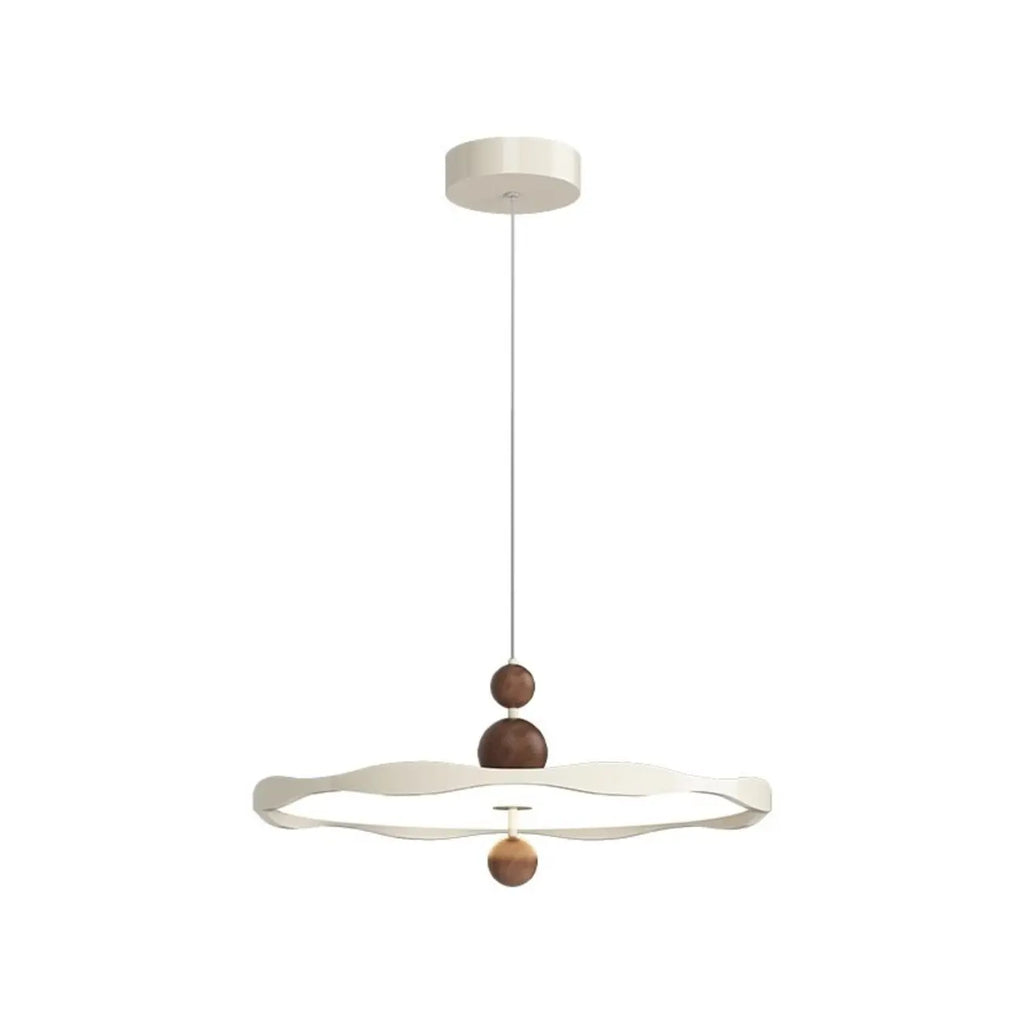 Suspension ronde blanche à intensité variable pour îlot de cuisine