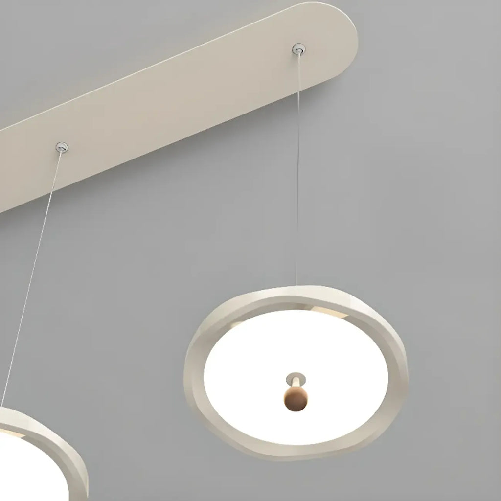 Suspension ronde blanche à intensité variable pour îlot de cuisine