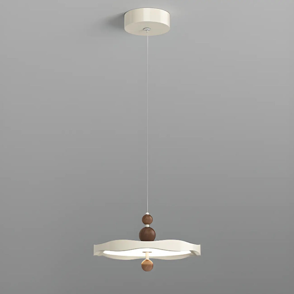 Suspension ronde blanche à intensité variable pour îlot de cuisine