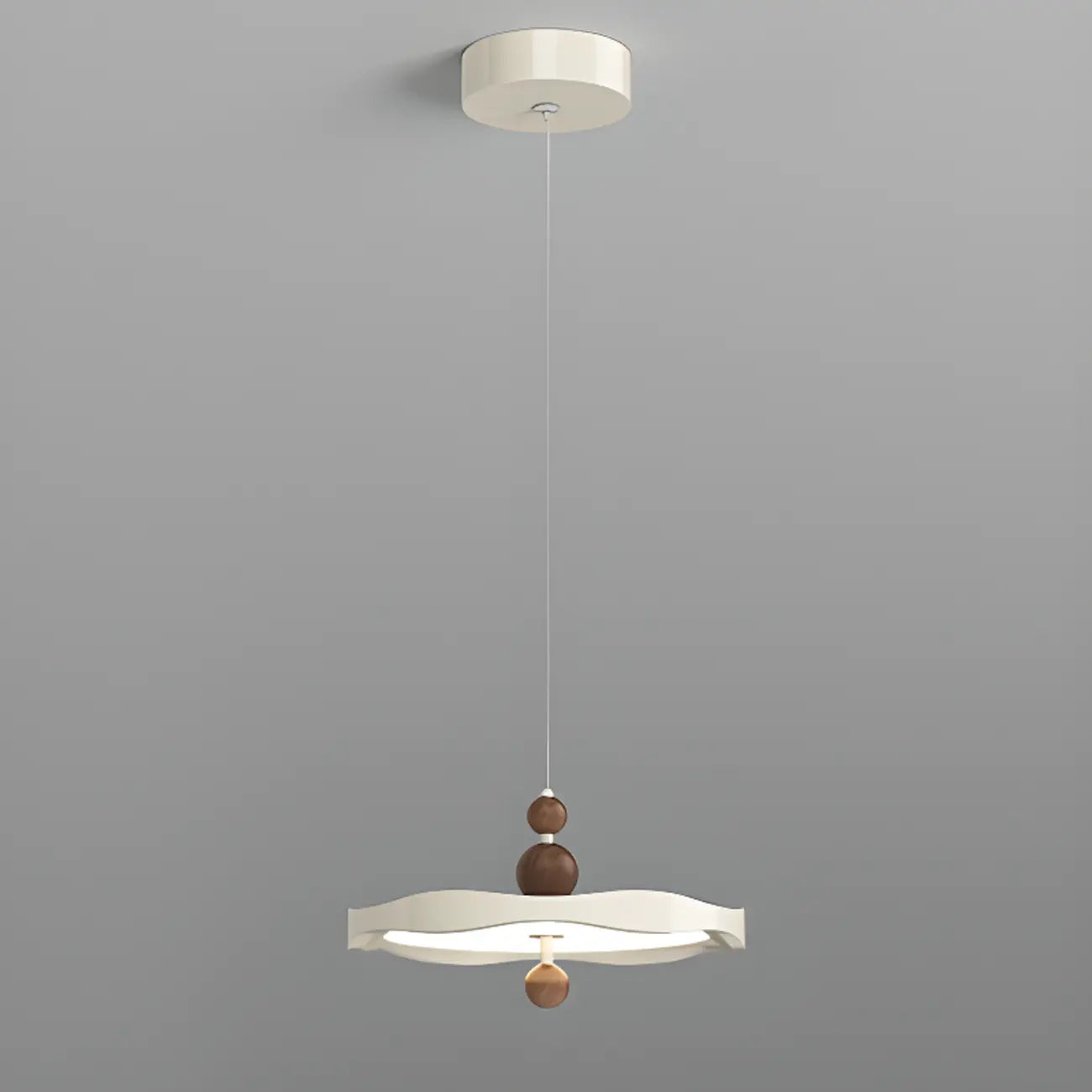 Suspension ronde blanche à intensité variable pour îlot de cuisine
