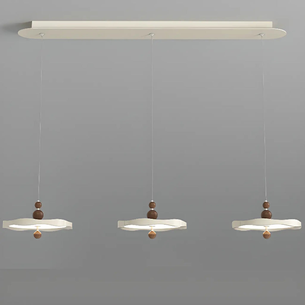 Suspension ronde blanche à intensité variable pour îlot de cuisine