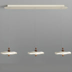Suspension ronde blanche à intensité variable pour îlot de cuisine