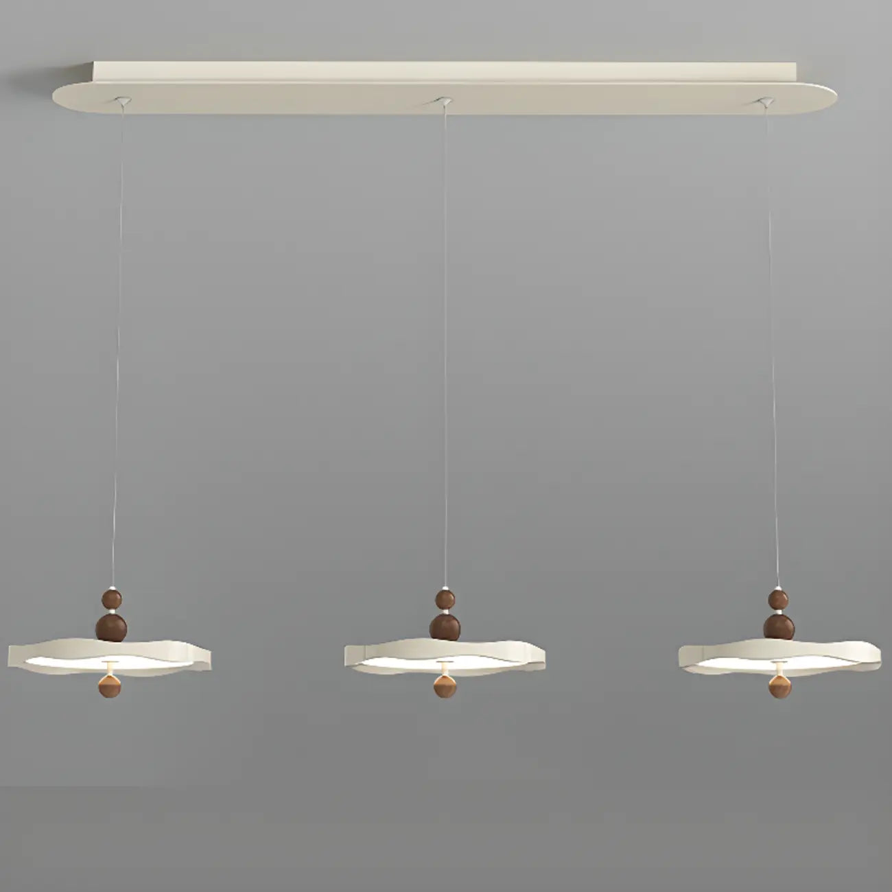 Suspension ronde blanche à intensité variable pour îlot de cuisine
