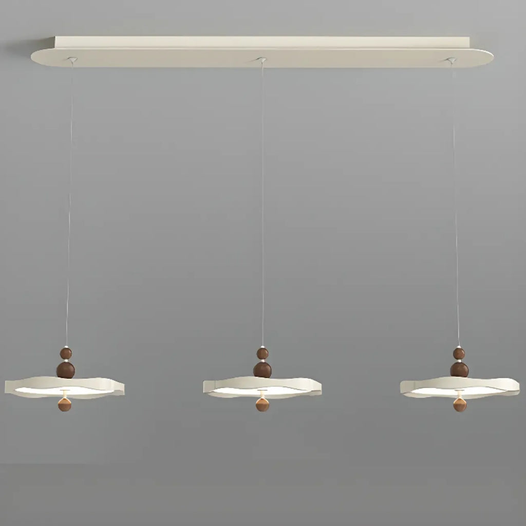 Suspension ronde blanche à intensité variable pour îlot de cuisine