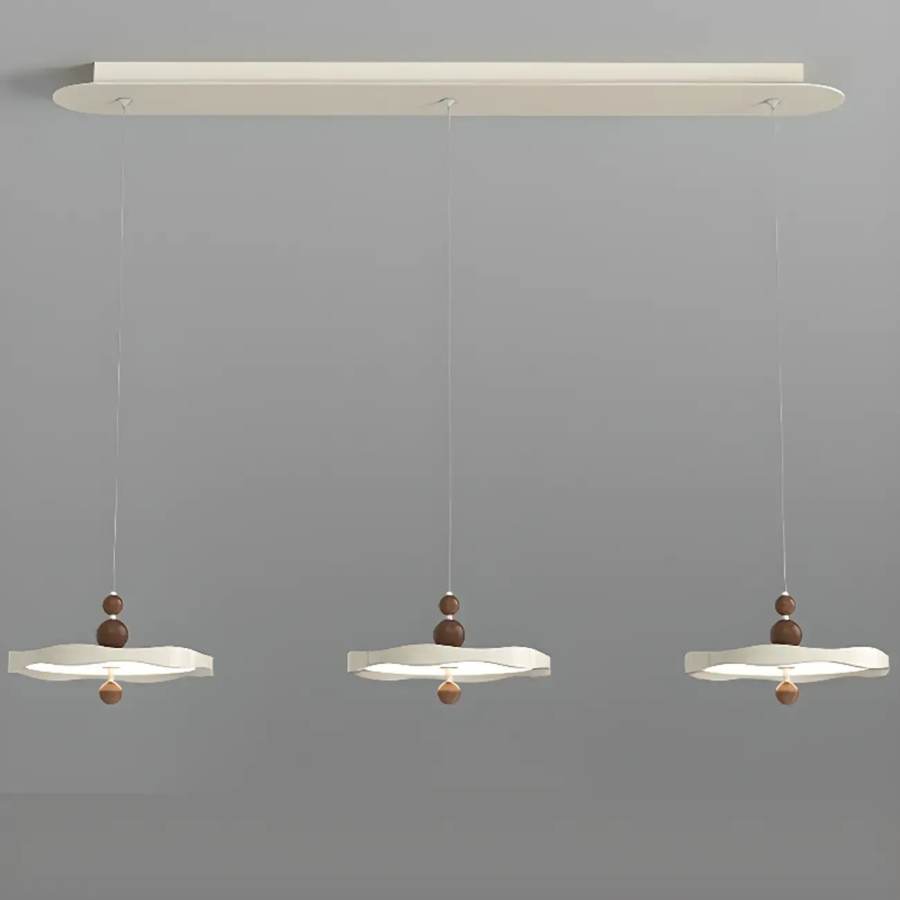 Suspension ronde blanche à intensité variable pour îlot de cuisine
