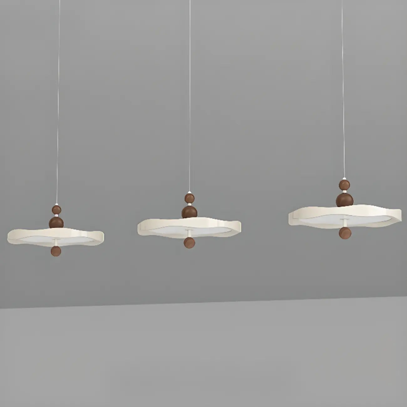 Suspension ronde blanche à intensité variable pour îlot de cuisine