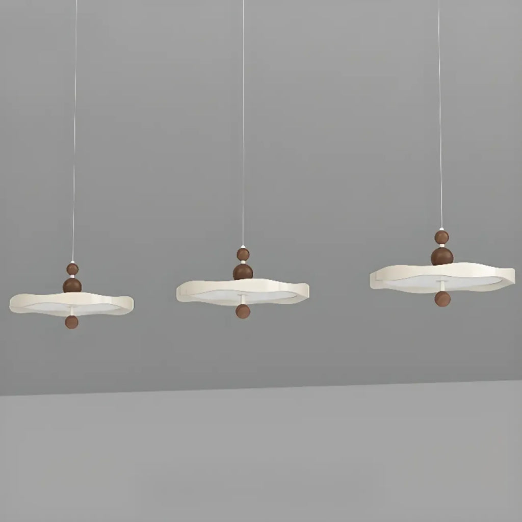 Suspension ronde blanche à intensité variable pour îlot de cuisine