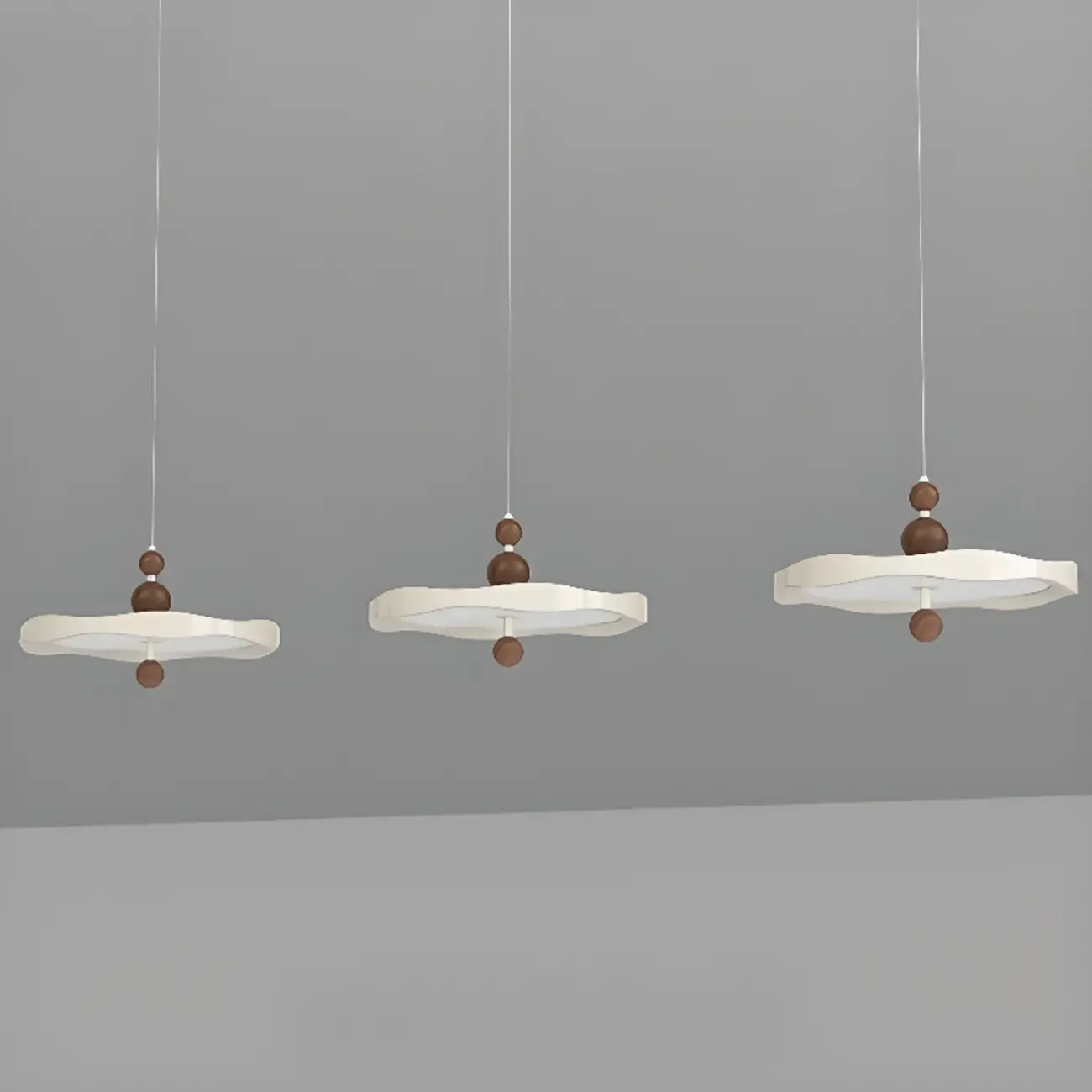 Suspension ronde blanche à intensité variable pour îlot de cuisine