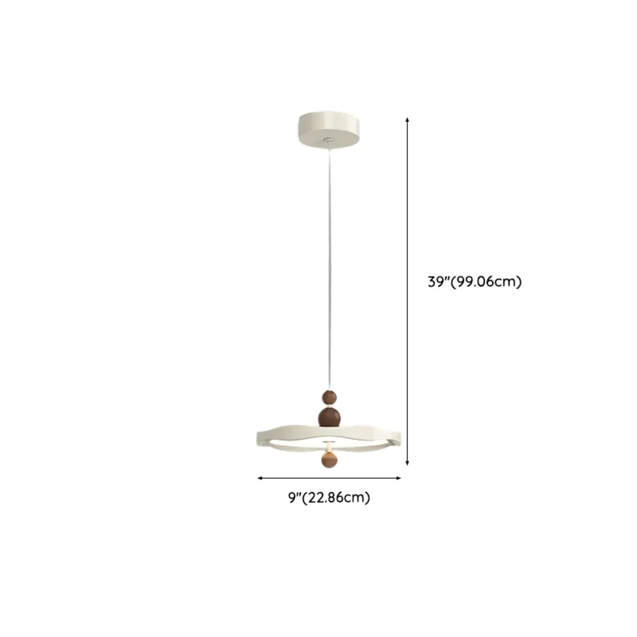 Suspension ronde blanche à intensité variable pour îlot de cuisine