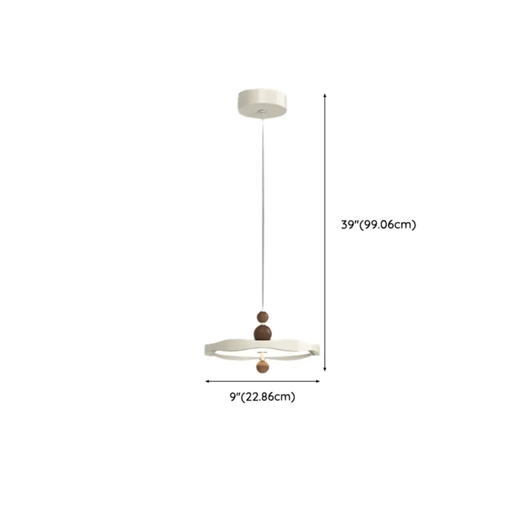 Suspension ronde blanche à intensité variable pour îlot de cuisine