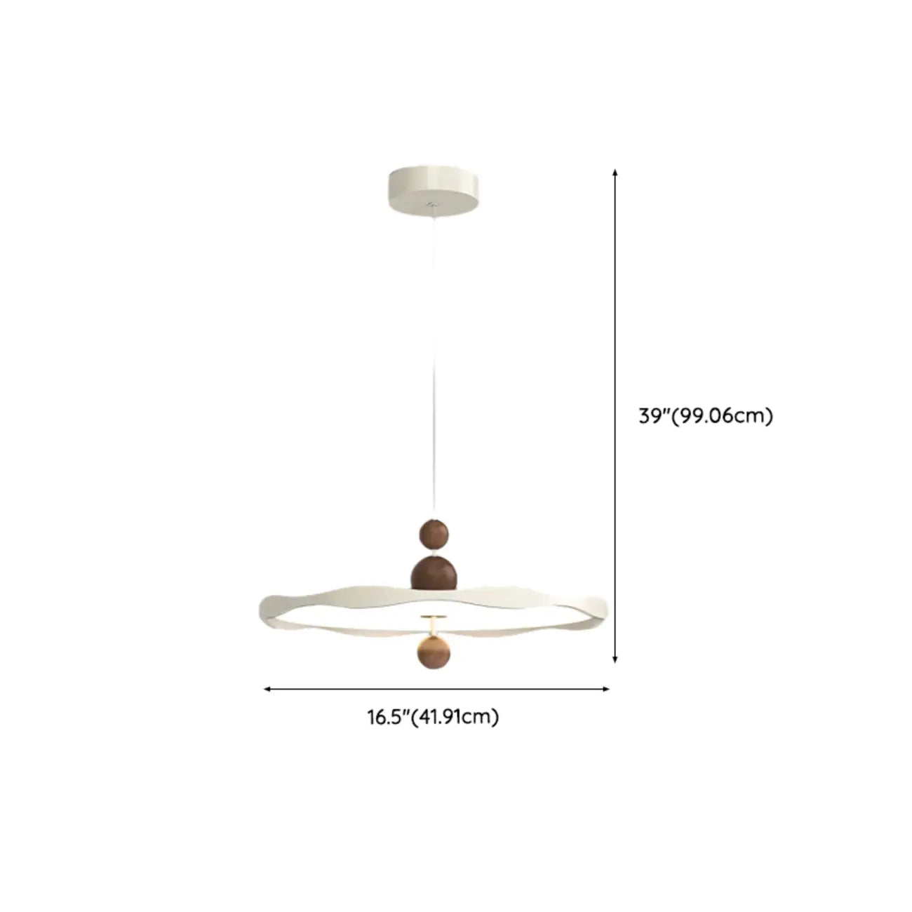 Suspension ronde blanche à intensité variable pour îlot de cuisine