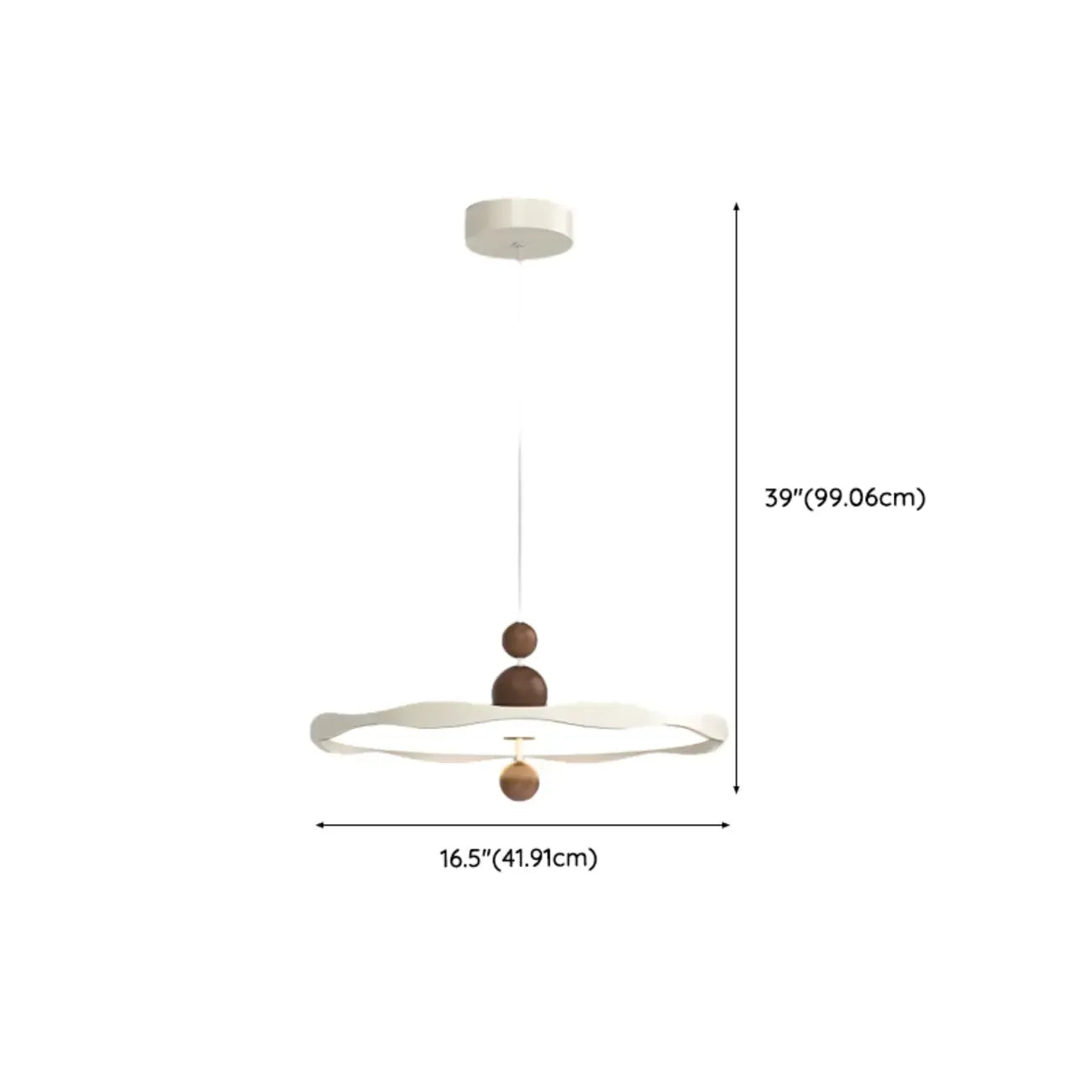 Suspension ronde blanche à intensité variable pour îlot de cuisine