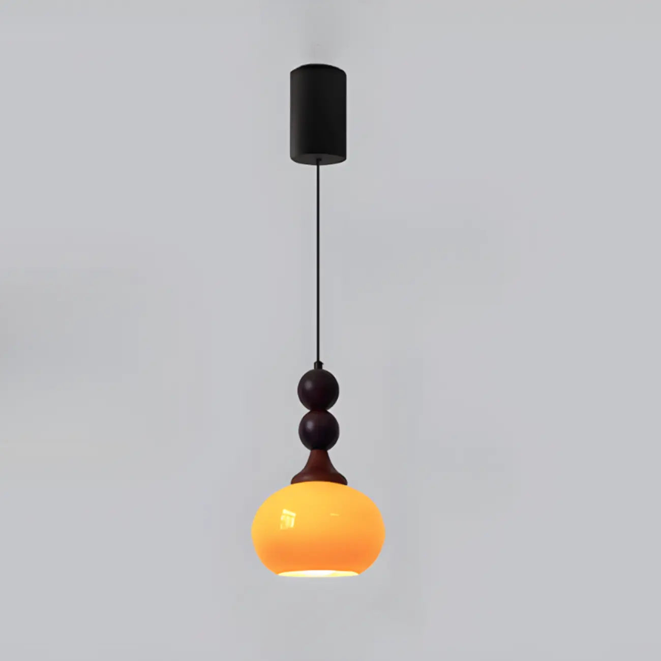 Suspension en verre orange relevable, hauteur réglable