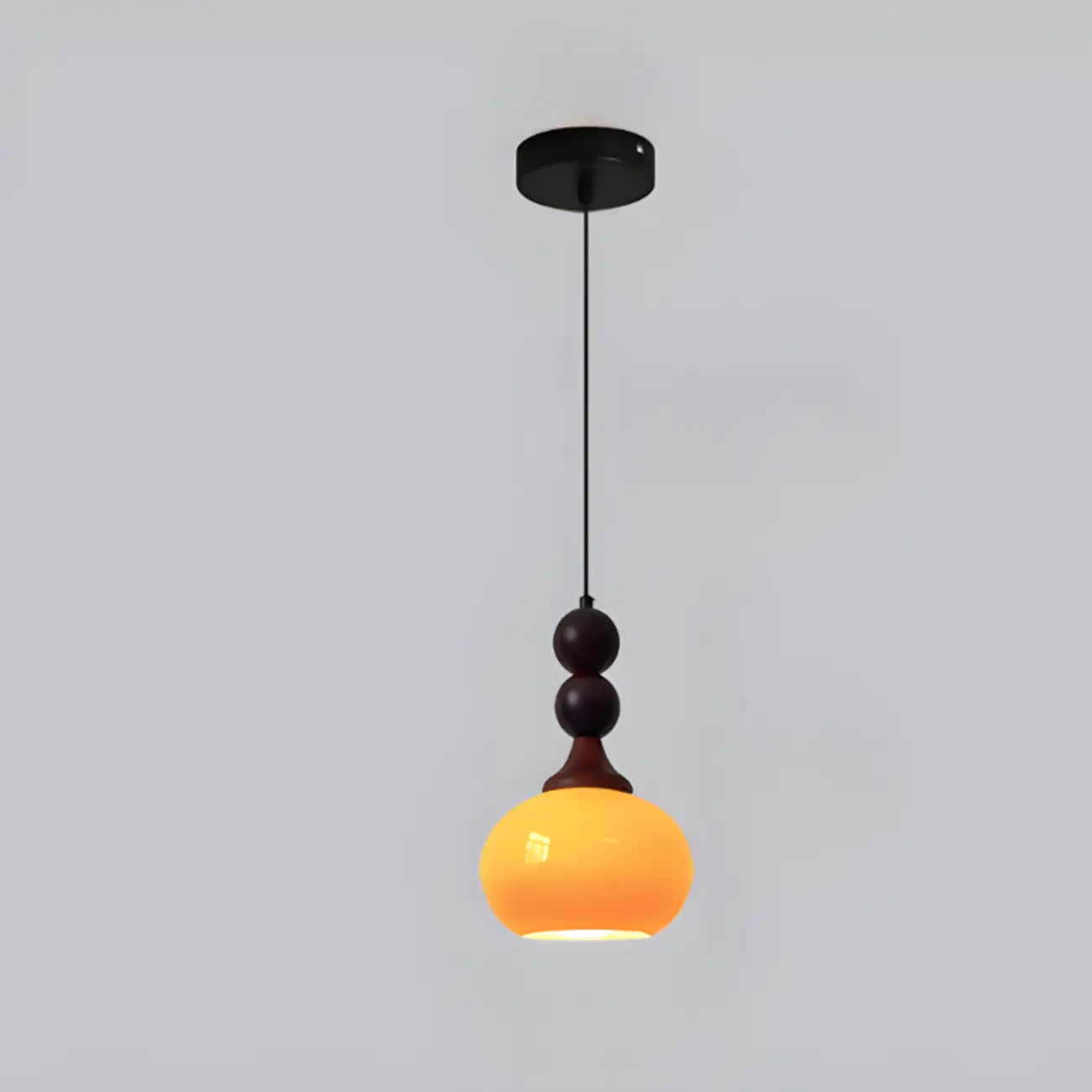 Suspension en verre orange relevable, hauteur réglable