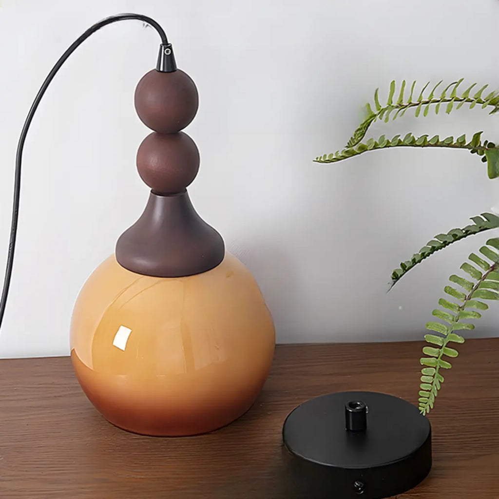 Suspension en verre orange relevable, hauteur réglable