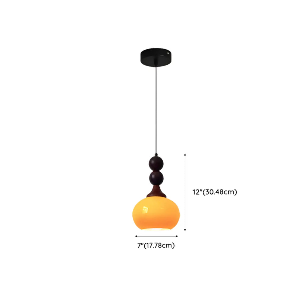 Suspension en verre orange relevable, hauteur réglable