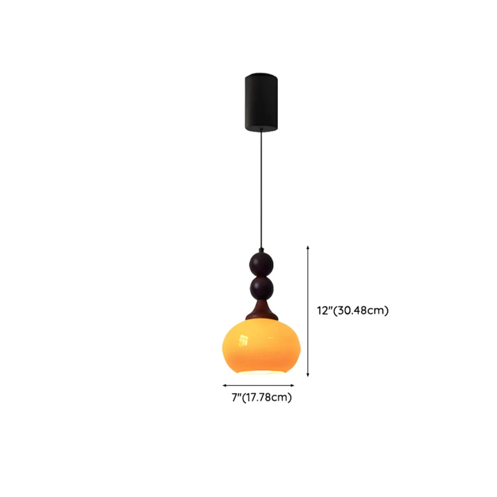 Suspension en verre orange relevable, hauteur réglable