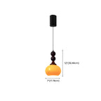 Suspension en verre orange relevable, hauteur réglable