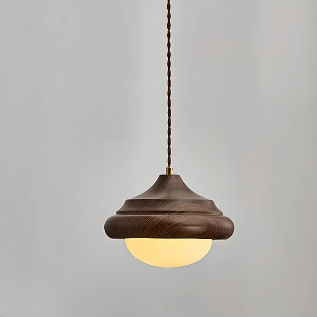 Suspension d'intérieur géométrique en verre noyer, hauteur réglable