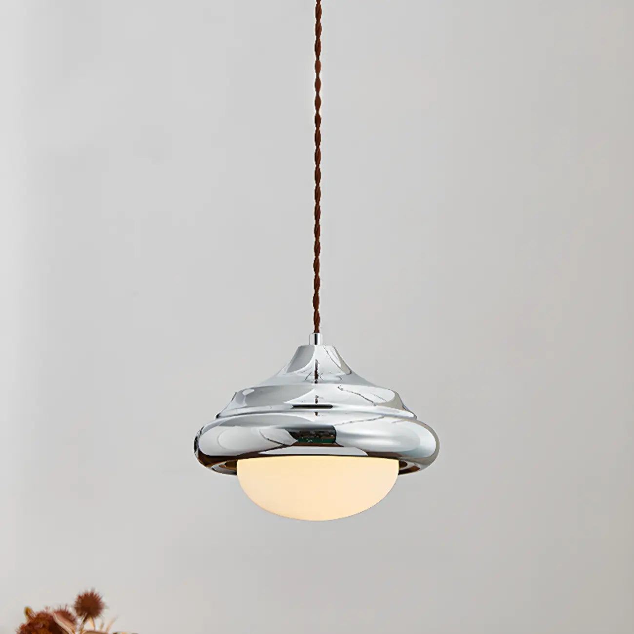 Suspension d'intérieur géométrique en verre noyer, hauteur réglable