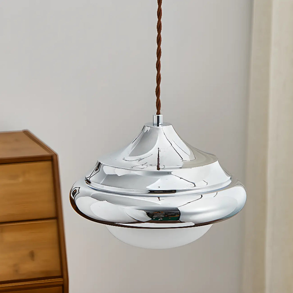 Suspension d'intérieur géométrique en verre noyer, hauteur réglable