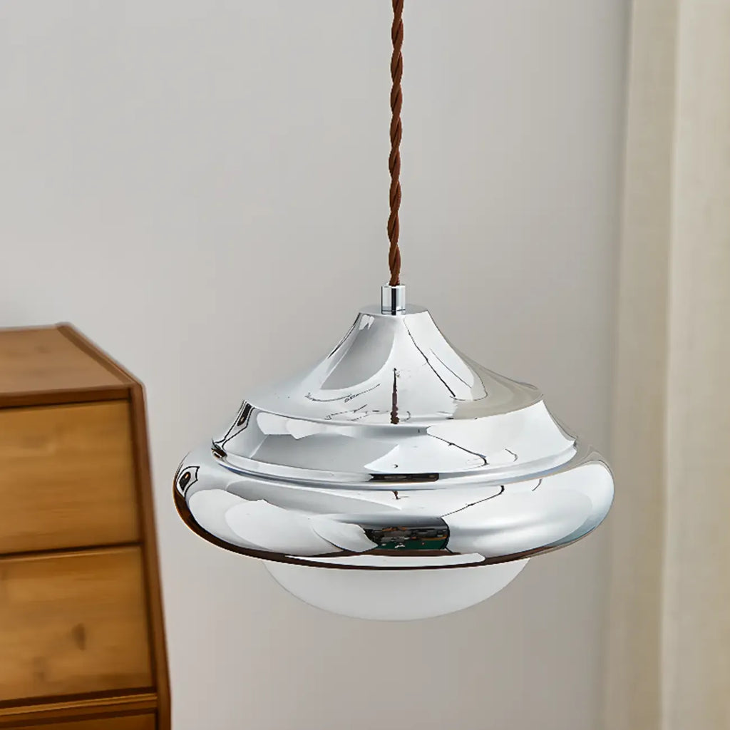 Suspension d'intérieur géométrique en verre noyer, hauteur réglable