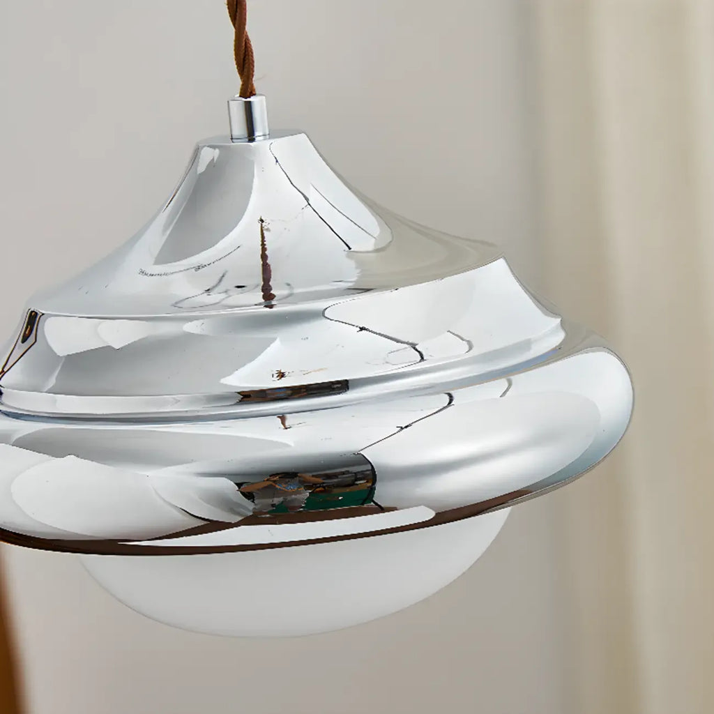 Suspension d'intérieur géométrique en verre noyer, hauteur réglable