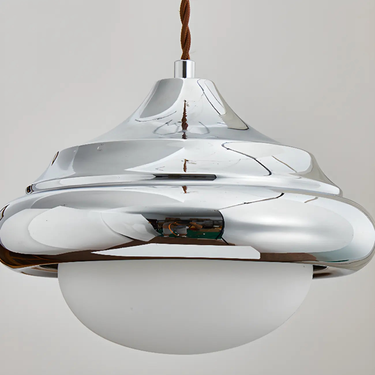 Suspension d'intérieur géométrique en verre noyer, hauteur réglable
