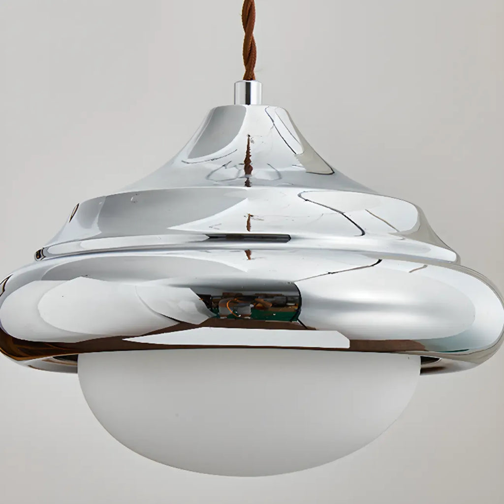 Suspension d'intérieur géométrique en verre noyer, hauteur réglable