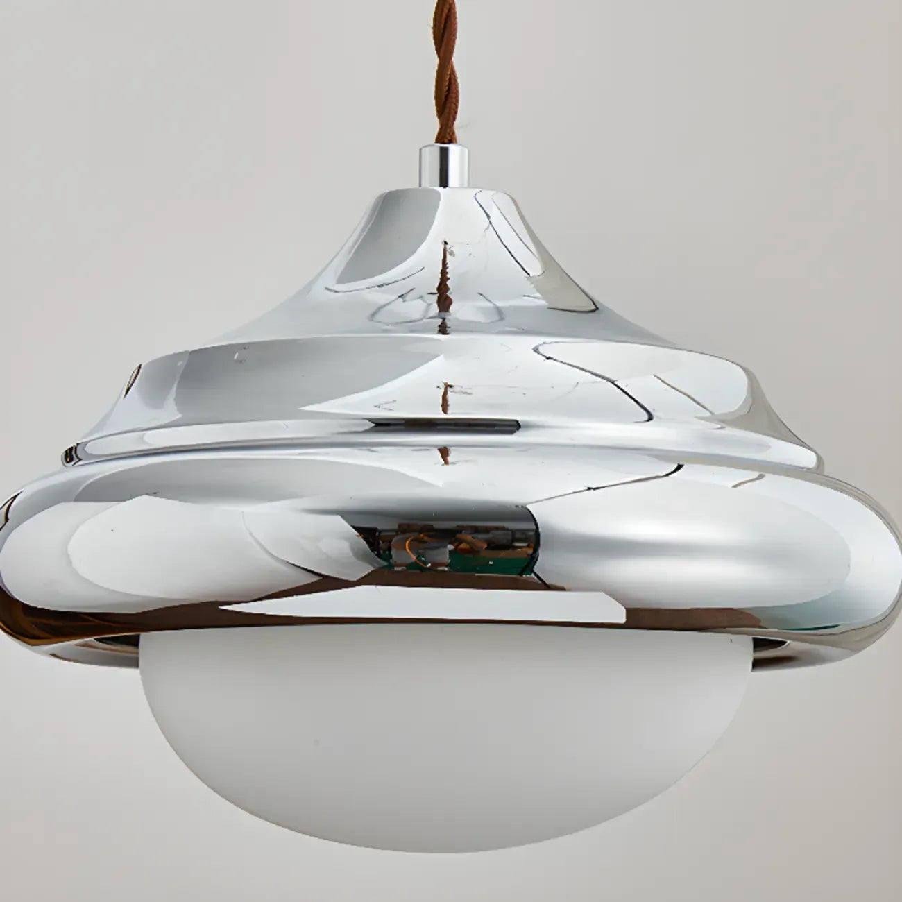 Suspension d'intérieur géométrique en verre noyer, hauteur réglable