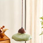 Suspension décorative en noyer avec corde, hauteur réglable