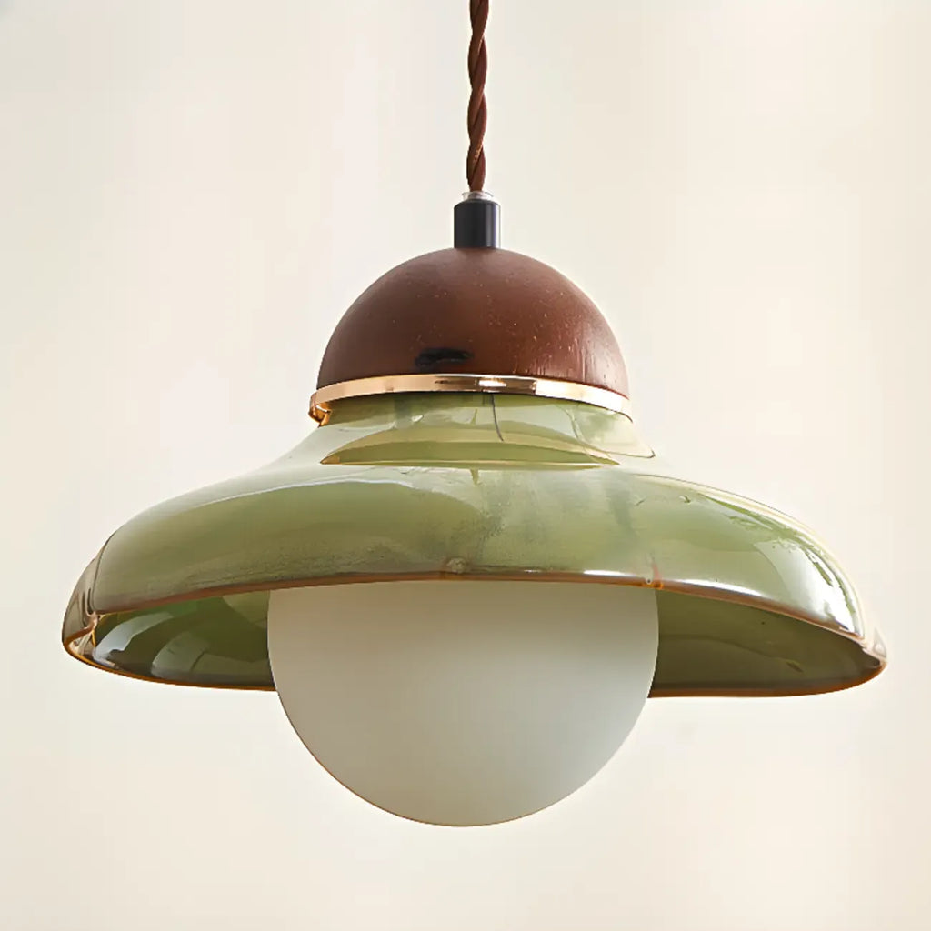 Suspension décorative en noyer avec corde, hauteur réglable