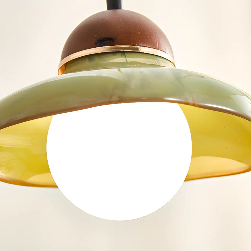 Suspension décorative en noyer avec corde, hauteur réglable