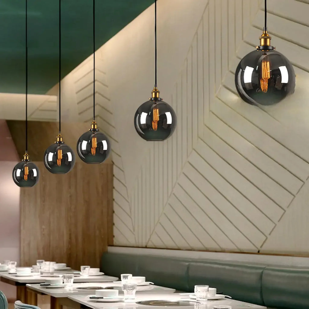 Suspension moderne géométrique en verre doré pour chambre à coucher