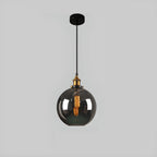 Suspension moderne géométrique en verre doré pour chambre à coucher