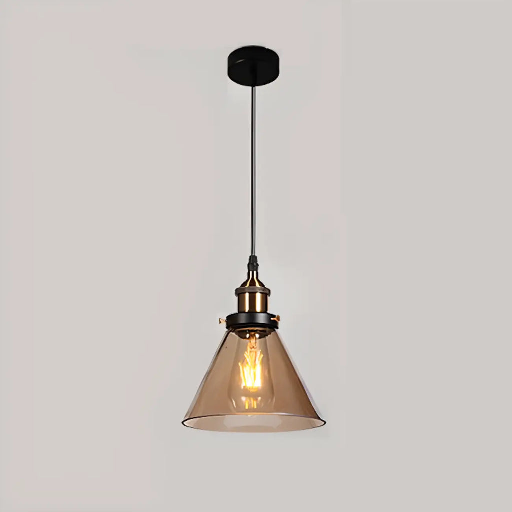 Suspension moderne géométrique en verre doré pour chambre à coucher