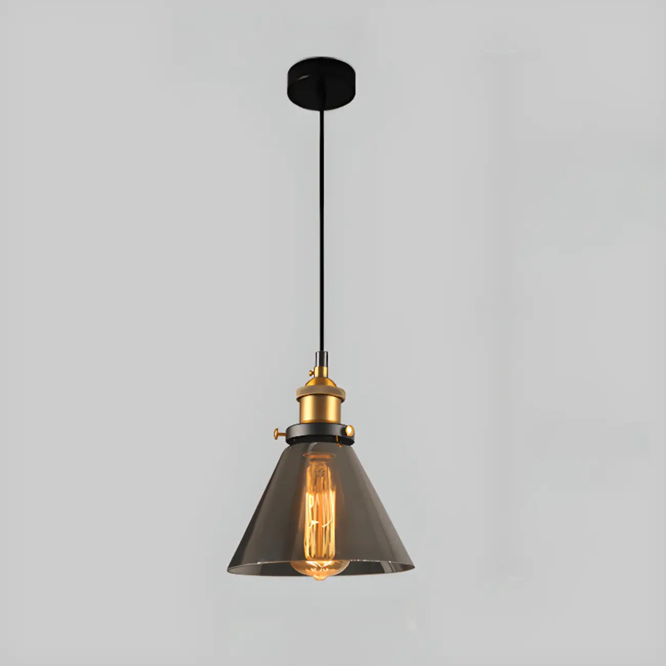 Suspension moderne géométrique en verre doré pour chambre à coucher
