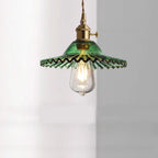 Lampada a sospensione regolabile in vetro verde per soggiorno
