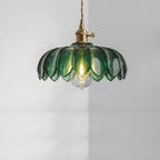Lampada a sospensione regolabile in vetro verde per soggiorno