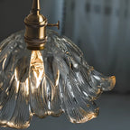 Lampada a sospensione regolabile in vetro verde per soggiorno