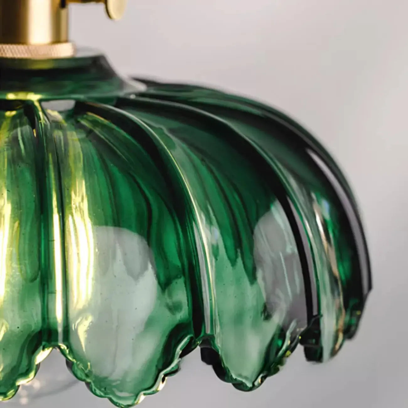 Lampada a sospensione regolabile in vetro verde per soggiorno