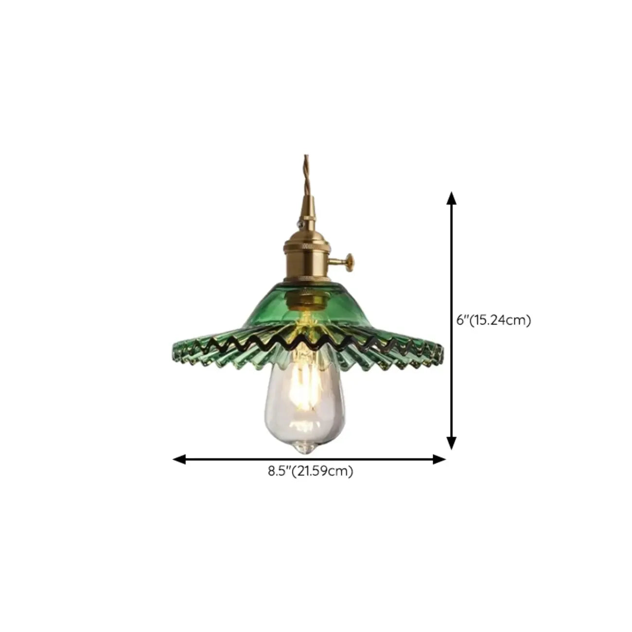 Lampada a sospensione regolabile in vetro verde per soggiorno