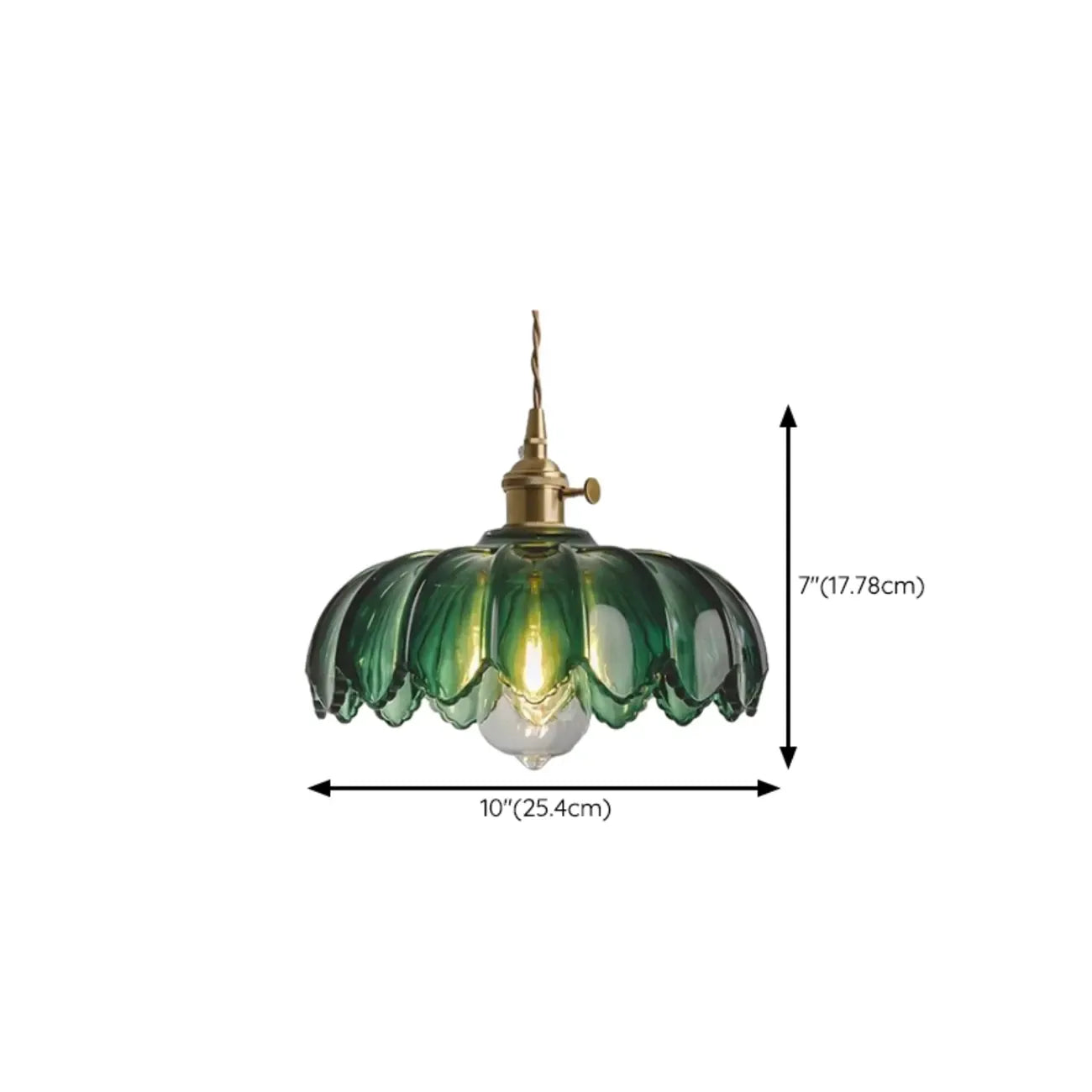 Lampada a sospensione regolabile in vetro verde per soggiorno