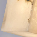 Applique murale d'intérieur contemporaine en albâtre cubique gris-blanc
