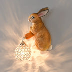 Applique murale pour enfants en résine en forme de lapin avec abat-jour en cristal