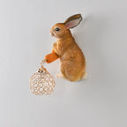 Applique murale pour enfants en résine en forme de lapin avec abat-jour en cristal