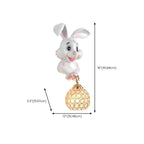 Applique murale pour enfants en résine en forme de lapin avec abat-jour en cristal