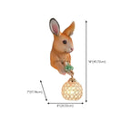 Applique murale pour enfants en résine en forme de lapin avec abat-jour en cristal